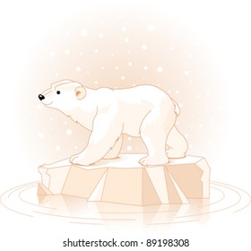 Polar Bear on the ice floe