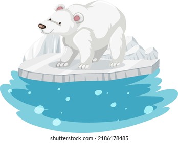 Polar Bear On Ice Sheet Illustration