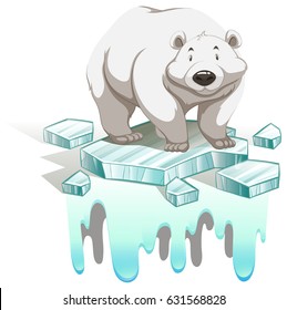 Polar bear on iceberg illustration