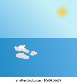 polar bear on melting ice vector