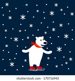 Polar bear on skates 