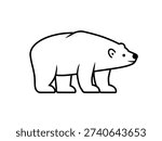 Polar bear outline icon isolated on white background.