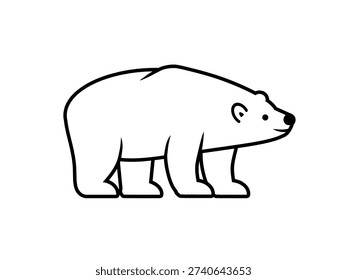 Polar bear outline icon isolated on white background.