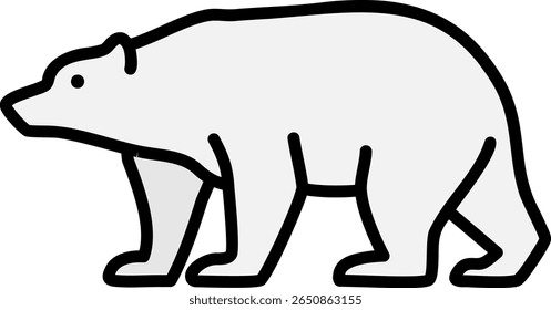Ilustração de Contorno de Urso Polar em Branco