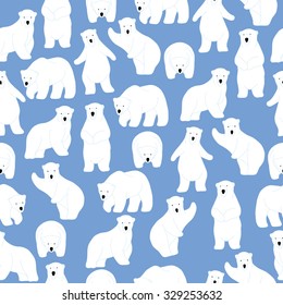 Polar bear pattern. Seamless pattern background.