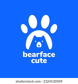 polar bear paw mascot minimal modern logo vector icon illustration