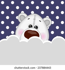 Polar Bear peeking out from behind the clouds 
