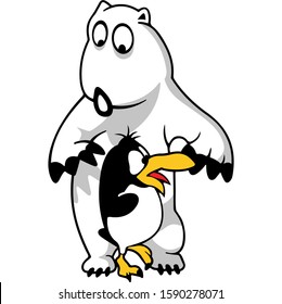Polar Bear and Penguin dance together