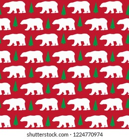 polar bear pine tree child tee illustration art vector 