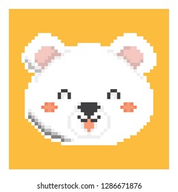polar bear in pixel art