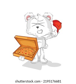 the polar bear pizza delivery boy vector. cartoon character