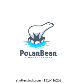 Polar Bear Playful illustration vector template. logo Suitable for Creative Industry, Multimedia, entertainment, Educations, Shop, and any related business
