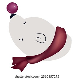 polar bear playing vector animal Christmas vector art