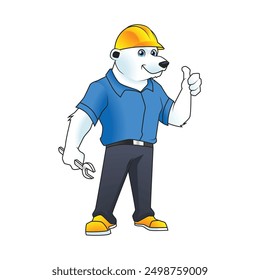 Polar bear plumber cartoon character template 1