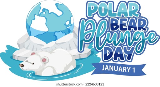 Polar Bear Plunge Day icon illustration