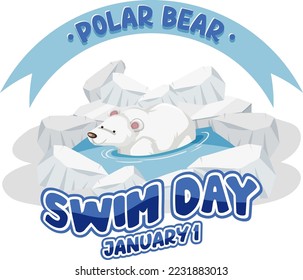 Polar Bear Plunge Day icon illustration