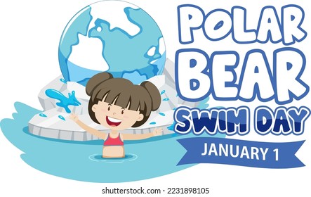 Polar Bear Plunge Day icon illustration