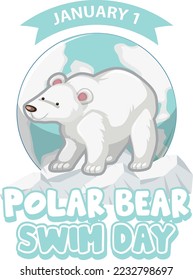 Polar Bear Plunge Day icon illustration