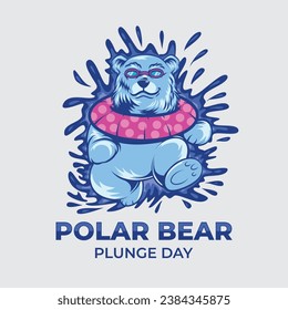 Polar Bear Plunge Day illustration vector background. Vector eps 10