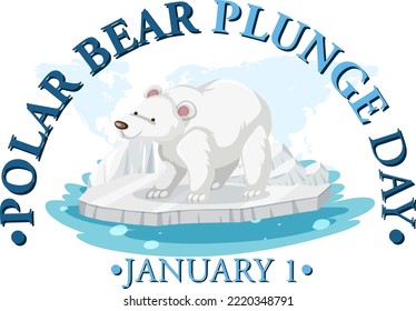 Polar Bear Plunge Day January icon  illustration