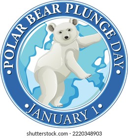 Polar Bear Plunge Day im Januar Symbol