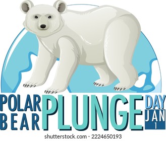 Polar Bear Plunge Day January icon  illustration