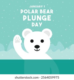 Polar Bear Plunge Day. January 1. Eps 10.