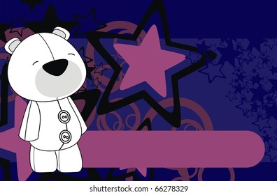 polar bear plush cartoon background in vector format very easy to edit