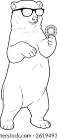 Polar Bear Poker fichas de Poker Animal Vetor Ilustração de Arte Gráfica
