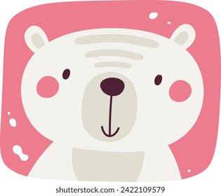 Polar Bear Portrait Vector Illustration