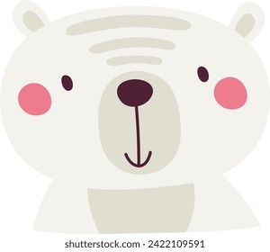 Polar Bear Portrait Vector Illustration