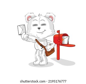 the polar bear postman vector. cartoon character