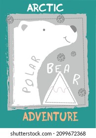 Polar bear print baby t-shirt print, fashion print design, can be used for kids wear, baby shower, celebration, greeting and invitation.