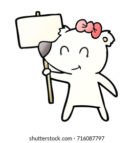 Eisbär mit Protestschildkröte