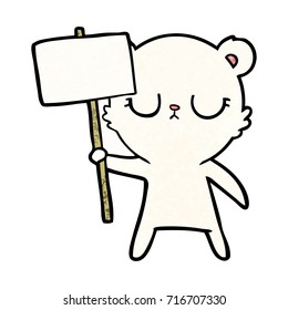 oso polar con caricatura de signo de protesta