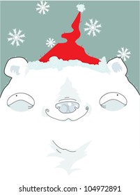 Polar Bear and Santa Hat