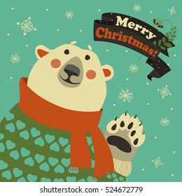 Polar bear says hello