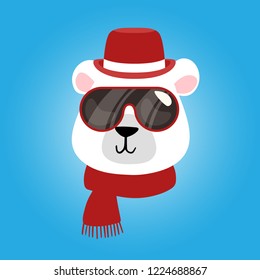 Oso polar con bufanda