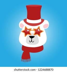 Polar bear with scarf