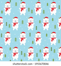 polar bear seamless pattern design 