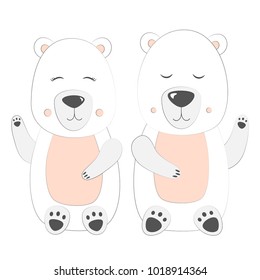 Polar bear Set Vector Illustration