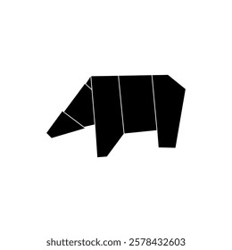 Polar Bear Shape Inspired by Origami Form, can use for Logo, Pictogram, Endangered Animals Figure, Website, Apps, or Graphic Design Element. Vector Illustration
