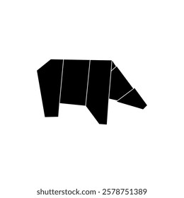 Polar Bear Shape Inspired by Origami Form, can use for Logo, Pictogram, Endangered Animals Figure, Website, Apps, or Graphic Design Element. Vector Illustration