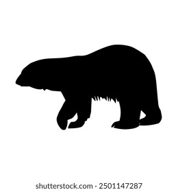 Polar bear silhouette. Arctic animal sign. Vector illustration isolated on a white background