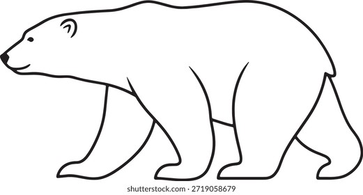 Polar bear silhouette icon vector arctic wildlife mammal symbol cold climate animal illustration tundra predator north pole nature logo sign line art sketch