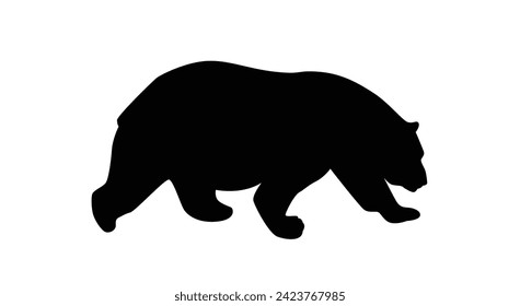 Polar Bear Silhouette Isolated. Nature and wildlife concept vector art