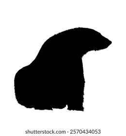 polar bear silhouette isolated on white background - vector illustration