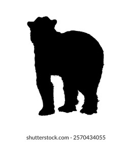 polar bear silhouette isolated on white background - vector illustration