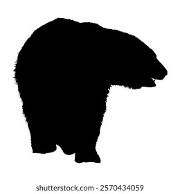 polar bear silhouette isolated on white background - vector illustration