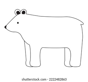 polar bear silhouette over white